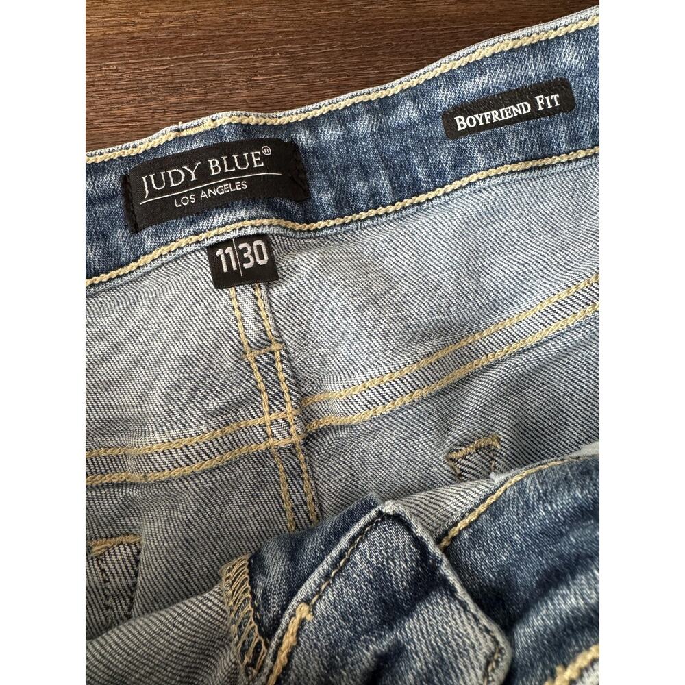 Judy Blue Boyfriend Jeans Womens 11/30 Light Blue Mid Rise Relaxed Stretch Denim - Picture 3 of 8